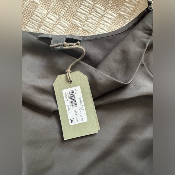 NWT All Saints Hadley Cowl Neck Satin Top Size 10 Black - Picture 3 of 4